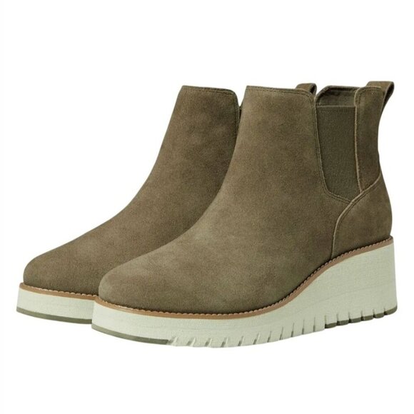 COLE HAAN / ZG City / Waterproof / Suede / Wedge / Ankle Boots / US Size 8 / Oli - Picture 4 of 10